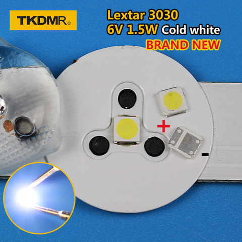 TKDMR 50pcs Lextar LED Rétro-Éclairage Haute Puissance LED 1.8W 3030 6V blanc Froid 150-187LM PT30W45 V1 L'application TV 3030 diode smd LED ► Photo 1/4