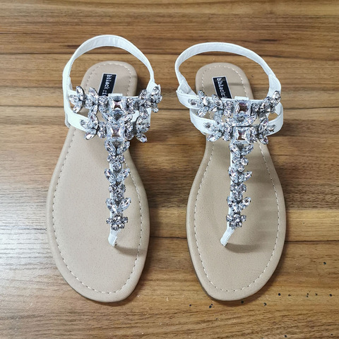 2022 été mode femmes sandales strass décoration Simple et confortable décontracté boucle femme chaussures Sandalias De Mujer ► Photo 1/6
