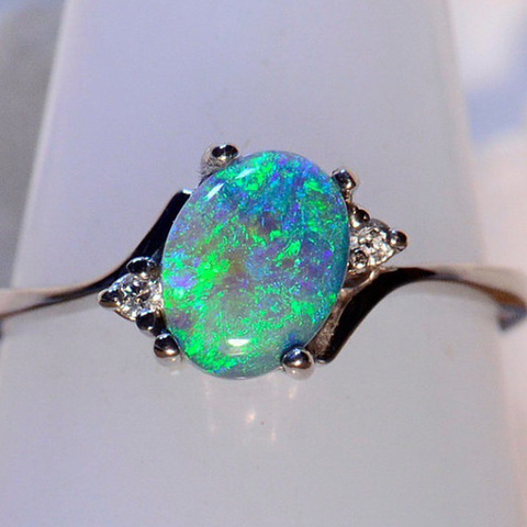 Milangirl bague femme anneau multicolore terre mystique opale strass exquis anneau pour les femmes bijoux de mode ► Photo 1/5