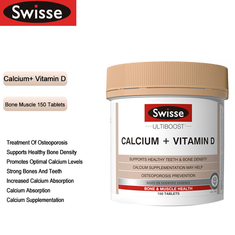 Swisse – Absorption de Calcium vitamine D, 150 gélules, densité des articulations, des muscles, des dents, traitement de l'ostéoporose ► Photo 1/6