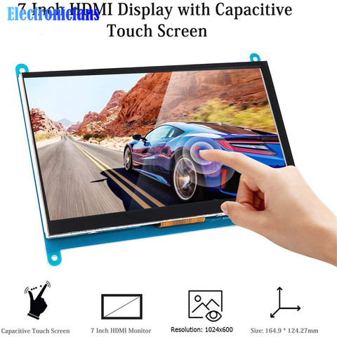 Écran tactile capacitif IPS 7 pouces, résolution 1024x600, compatible HDMI, pour Raspberry Pi ► Photo 1/6