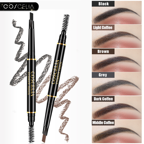 COSCELIA 6 couleurs crayon à sourcils Double face pour maquillage stylo durable pour les cosmétiques à sourcils facile à dessiner outil crayon ► Photo 1/6