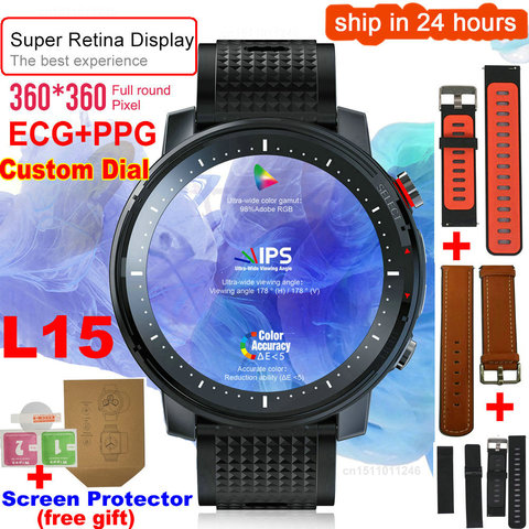 L15 montre intelligente hommes 1.3 pouces plein ajustement rond rétine affichage musique contrôle caméra lampe de poche PK L5 L9 Smartwatch IP68 étanche ► Photo 1/6