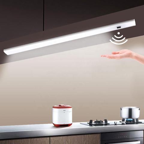 Lampe Led pour placard de cuisine, 220V à 12V, capteur de balayage des mains, lumière à Induction, pour garde-robe ► Photo 1/6