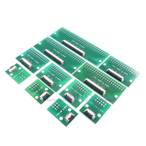 Adaptateur FPC FFC 4 6 8 10 12 20 24 30 40 50 60 broches 0.5mm à 2.54mm x 2.54mm, trou traversant, DIP PCB adaptateur convertisseur 2 pièces ► Photo 1/6