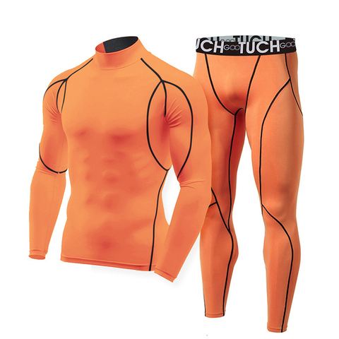 Hiver hommes coton longs Johns ensembles sous-vêtement thermique Compression grande taille longs Johns Fitness musculation Shapers mode 257576 ► Photo 1/6