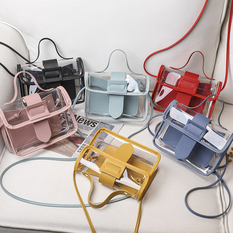 2022 printemps été mode femmes Transparent carré sac à bandoulière Cool PVC sac à bandoulière sac de messager Mobile doux dame sac ► Photo 1/6