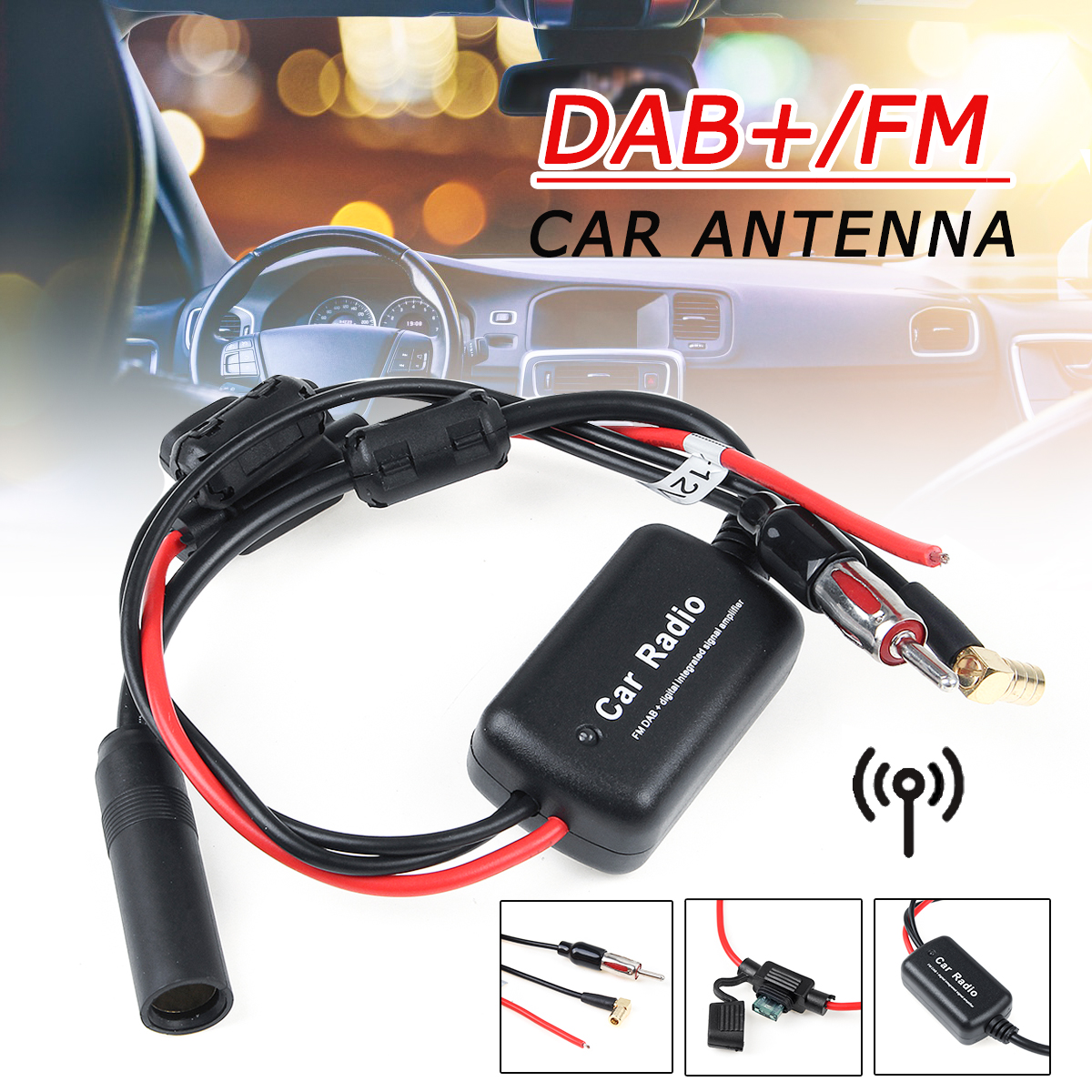 fm/am dab/dab voiture radio convertisseur aérien signal splitter