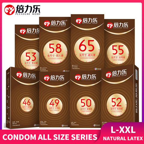 10 pièces hommes Dick grande taille préservatif 46mm 49mm 50mm 52mm 55mm 58mm 65mm petite taille préservatif grande bite manchon toutes les tailles produit de sexe adulte ► Photo 1/6