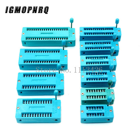 Prise de Test universelle ZIF IC, 1 pièce/lot, 14 16 18 20 24 28 32 40 P, broche 2.54 MM, trempage vert, Test de soudure, Type de serrure IC, siège, prise zif ► Photo 1/1