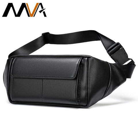 MVA hommes ceinture sac en cuir hommes taille sac de mode en cuir véritable taille sacs hommes petits sacs à bandoulière mâle Fanny Pack décontracté 7315 ► Photo 1/6