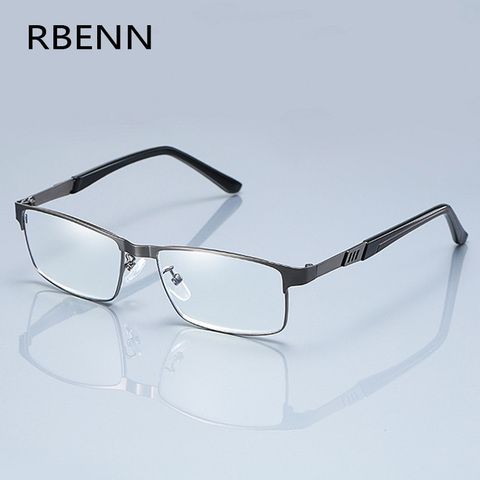 RBENN acier inoxydable hommes affaires lunettes de lecture plein cadre métal presbytie optique lunettes + 0.75 1.75 2.25 2.75 5.0 6.0 ► Photo 1/6