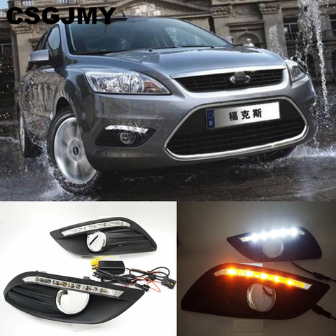 Clignotant 2 pièces/ensemble LED étanche feu diurne DRL pour Ford Focus Sedan 2009-2013 feu antibrouillard modifier phare antibrouillard lampe blanche ► Photo 1/6