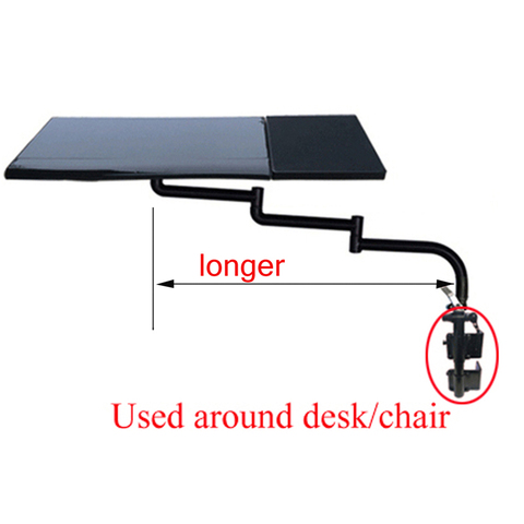 OK110 clavier porte-plateau Table côté bureau d'ordinateur portable support pour ordinateur portable multifonctionnel bureau bureau EdgeChair jambe bras serrage XL souris ► Photo 1/5