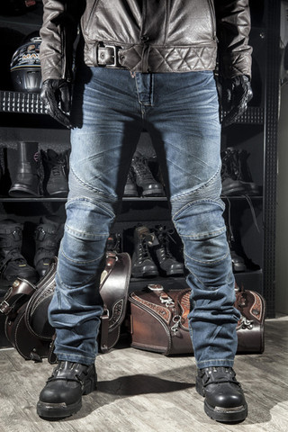 Pantalon de cow-boy pour hommes, couleurs bleu/noir, pour Moto, 2022 ans, jeans de protection, équipement d'équitation, randonnée, motocross ► Photo 1/6