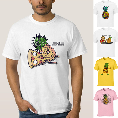 T-shirt manches courtes col rond pour homme, ananas Pizza Fruit imprimé 2022, esthétique et amusant ► Photo 1/6