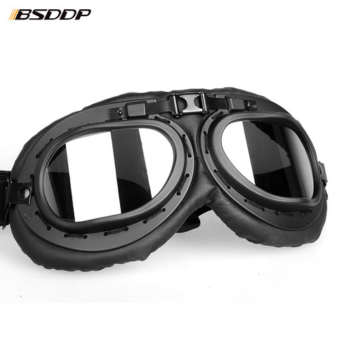 Lunettes classiques de Moto rétro | Lunettes Vintage de Moto pour Harley Pilot Steampunk ATV vélo casque en cuivre ► Photo 1/6