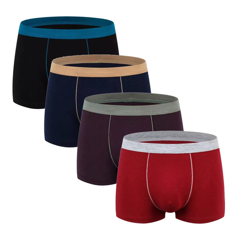 Grande taille hommes sous-vêtements 4 pièces/lot hommes sous-vêtements boxeurs Shorts coton Cuecas Boxer hommes solide caleçon homme Boxer grande XL-9XL ► Photo 1/5