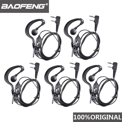 5 pièces Baofeng UV-5R casque jambon Radio écouteur talkie-walkie Woki Toki casque PTT B5 B6 Uv-6r F8 + Wln Kd-c1 K Port écouteur ► Photo 1/4