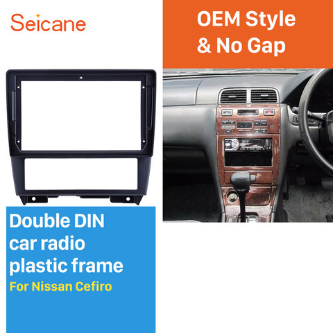 Seicane – Kit de garniture de tableau de bord pour NISSAN CEFIRO, cadre de rénovation, lecteur DVD stéréo, couleur noire, 2 DIN, 9 pouces ► Photo 1/6