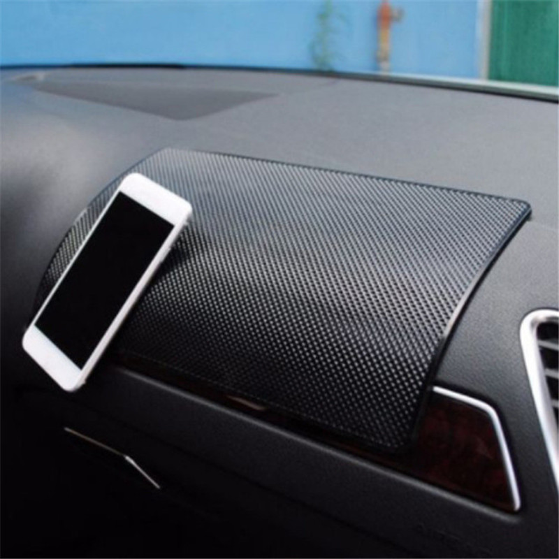 Lot De 6 Tapis Antidérapants Voiture PU Noir 138x78cm - Tableau De Bord Anti-Glisse