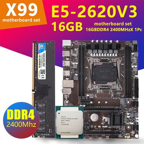 DDR4 RAM 16GB 2400MHz X99 carte mère ensemble avec Xeon E5 2620 V3 CPU LGA2011-3 DDR4 mémoire pc jeu ► Photo 1/6