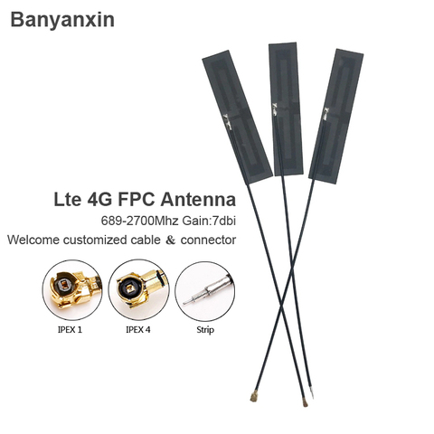 Antenne FPC GSM Flexible 3G 4G LTE intégrée, fil IPEX MHF4 1.13, 10 pièces/lot ► Photo 1/6