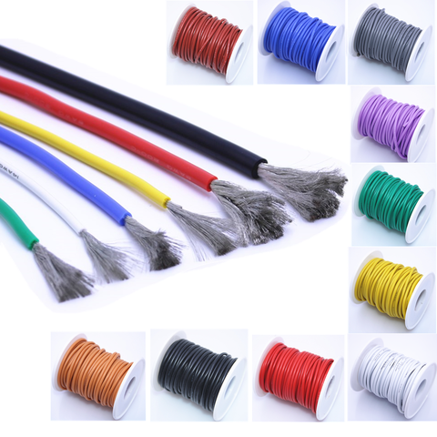 Fil de silicone flexible résistant aux hautes températures de 10 mètres/50 mètres, 12awg 13 14 15 16 17 18 20 22 ► Photo 1/6