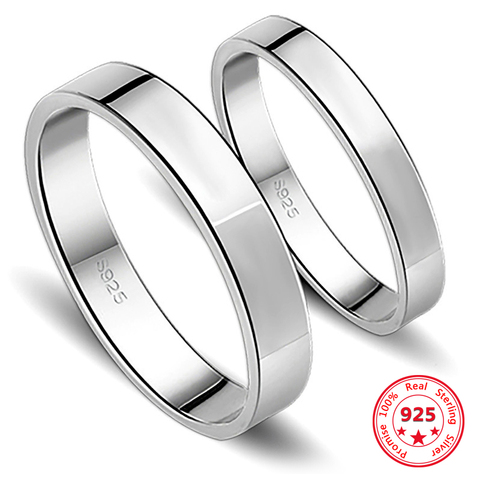 Bague en argent Sterling 925, bijoux brillants, simples, à la mode, pour Couples, bijoux d'anniversaire de mariage, Gif ► Photo 1/4