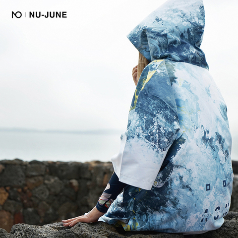 Nu-june plage à capuche Robe à langer serviettes de natation séchage rapide crème solaire extérieur adulte serviette de bain Poncho microfibre Surf maillot de bain ► Photo 1/5