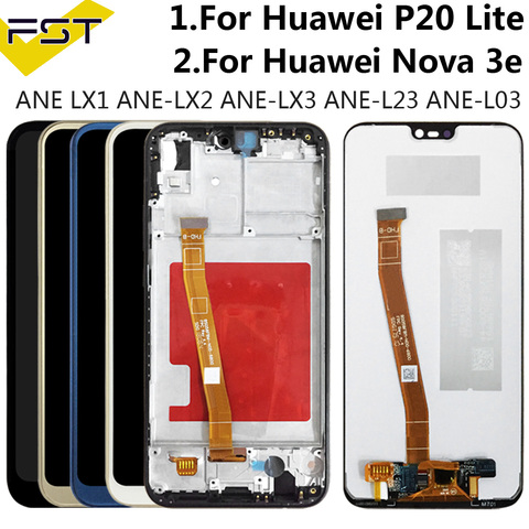5.84 pour HUAWEI P20 Lite LCD écran tactile numériseur pour HUAWEI P20 Lite LCD avec cadre remplacement Ane-lx1 Lx3 Nova 3e ► Photo 1/6