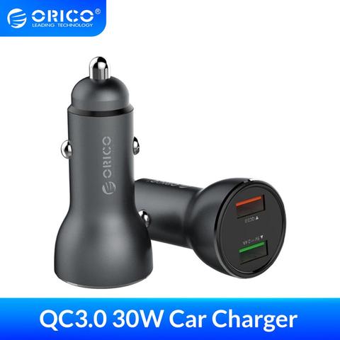 ORICO QC3.0 rapide voiture-chargeur 30W 5V 2.4A rapide USB chargeur de voiture pour téléphone tablette voiture allume-cigare adaptateur prise ► Photo 1/6