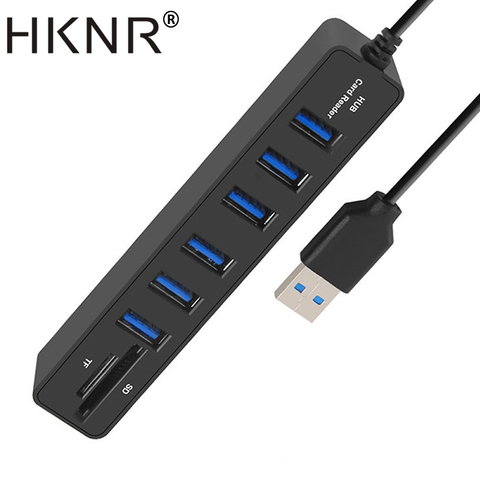 Adaptateur d'extension Hub USB 2.0 à 6 Ports, séparateur 2.0, Hub 2.0 Multiple, lecteur de cartes pour PC ► Photo 1/6