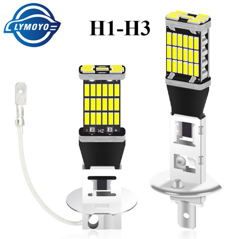 Phare antibrouillard pour motos, phare de voiture H1 led H3 led canbus 4014 super drl 26/45 LED, 12V, 1 pièce ► Photo 1/6