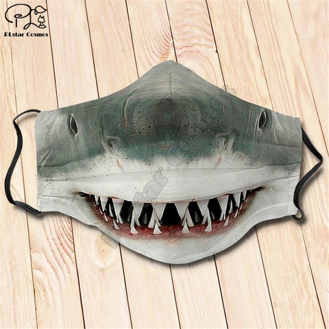 Requin chien chat 3D imprimé masques Halloween fête masques unisexe adulte enfant taille amusant jeu de rôle masques drôles masques ► Photo 1/6