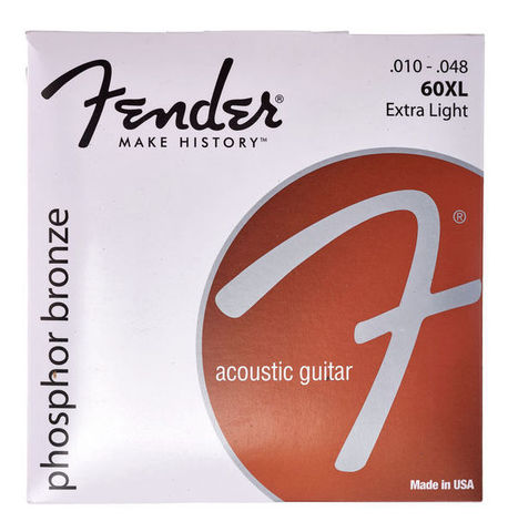 Cordes de guitare acoustique en Bronze phosphoreux Fender 60XL, Extra légères, 10-48 ► Photo 1/1