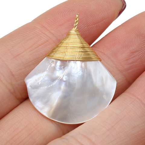 Pendentif en coquillage de nacre naturelle pour femmes, 1 pièce, pour la fabrication de bijoux, boucle d'oreille, cadeau, taille 24x30mm ► Photo 1/6