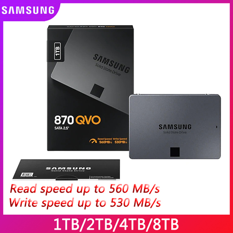 Samsung – disque dur SSD de 870 pouces, 2.5 QVO SATA III, 1 à 2 à 4 to HDD, MLC intégré, SATA 3, semi-conducteurs, Nouveau ► Photo 1/6