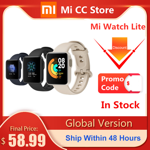 Version mondiale Xiaomi Mi montre Lite GPS Fitness Tracker moniteur de fréquence cardiaque Sport Bracelet 1.4 pouces Bluetooth 5.0 Smartwatch ► Photo 1/6