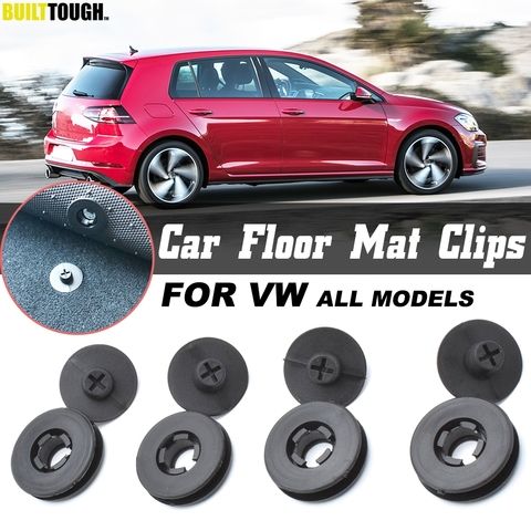 4x pour VW voiture tapis de sol Clips supports de rétention poignées tapis fixation pinces boucles anti-dérapant fixation retenue résistant ► Photo 1/6