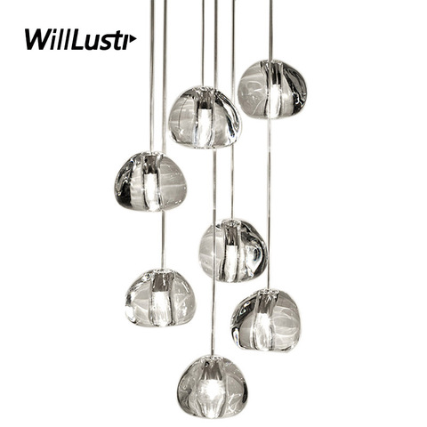 Moderne K9 cristal lustre LED poire pendentif lampe météore lumière centre commercial Villa hôtel Restaurant escalier salon de luxe accrocher des lumières ► Photo 1/6