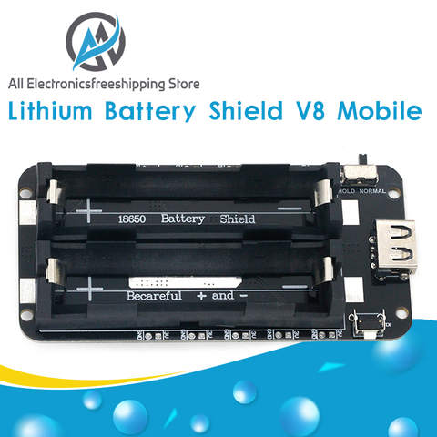 Bouclier de batterie au Lithium 18650, Module d'extension d'alimentation Mobile V8 à deux tensions 5V/3A 3V/1A Micro USB pour Arduino ESP32 ESP8266 ► Photo 1/6