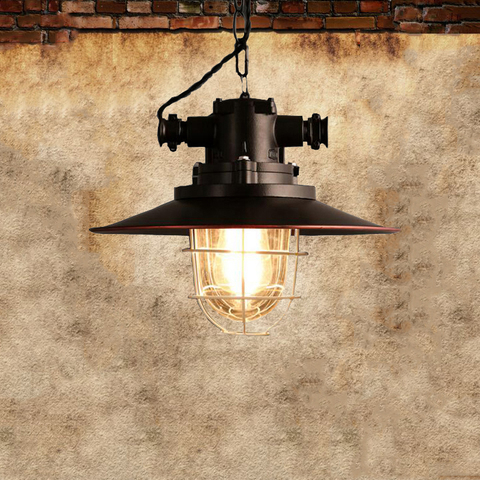 Américain rétro loft suspension lampe vintage lustre fer café pub étude bureau restaurant salle à manger cuisine éclairage lampes ► Photo 1/6