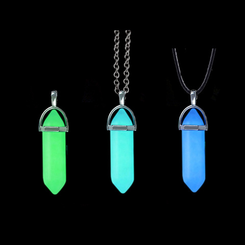 Collier scintillant pour Halloween Noctilucent, balle, colonne hexagonale lumineux, bijou fluorescent de nuit qui brille dans la nuit ► Photo 1/6