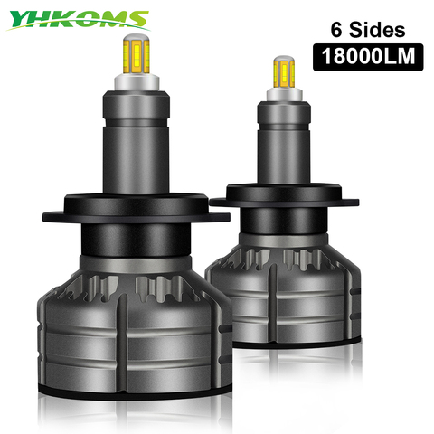 YHKOMS H1 H7 H11 LED Voiture Phare H8 H9 H3 9005 9006 9012 Auto Phare 60W 18000LM LED Ampoule Brouillard Lampe Voiture LED LED LUMIÈRE 6000K 12V ► Photo 1/6