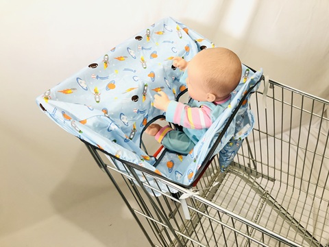 Housse à roulettes et chaise haute 2 en 1, pour bébé et tout-petit, tapis de coussin pour chariot de supermarché, chariot d'épicerie ► Photo 1/6