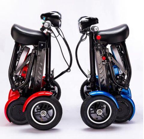 Trottinette électrique pliable, transformateur de voyage parfait, 4 roues, nouveau mini scooter électrique portable et pliable pour adultes, vente en gros ► Photo 1/6