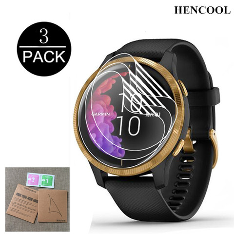 Protecteur d'écran en TPU souple, 3 pièces, Film transparent Hydrogel pour montre intelligente Garmin venus GPS, couverture complète étanche pour Garmin venus ► Photo 1/3