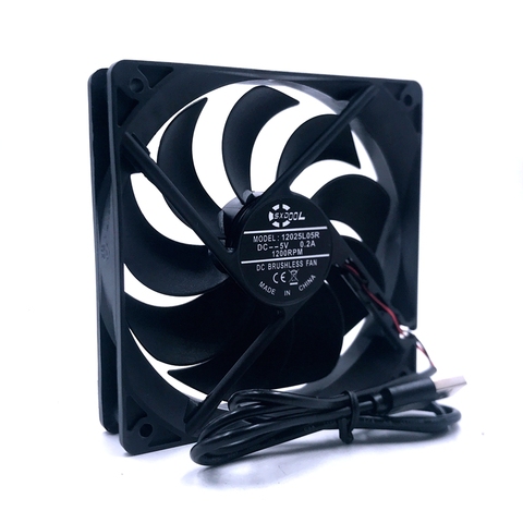 Ventilateur de refroidissement USB 5V DC 1200 tr/min, 120mm, 120x120x25mm, moteur 12025S, sans balais, 1 pièces, nouveauté ► Photo 1/4