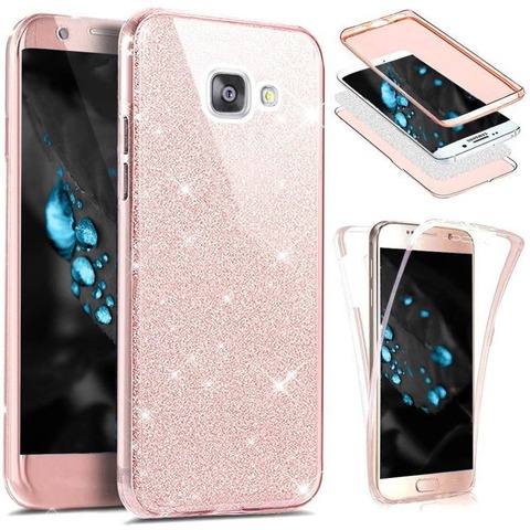 Coque de Protection scintillante à 360 °, étui en Silicone pour Samsung Galaxy A3 A5 A7 2017 A6 A8 Plus 2022 S6 S7 S8 S9 Note 9 8 S10 ► Photo 1/6